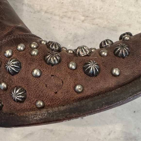 Old Gringo SZ 8.5 Studded Brown Leather Cowboy Boots - Picture 6 of 11